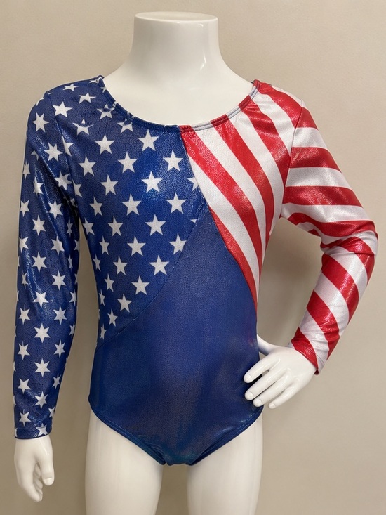 Other - Sparkle Stars Gymnastics Leotard in Red, White & Blue Size 14A